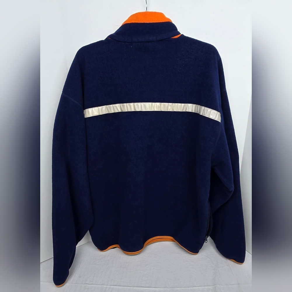 VTG Nautica Competition 1990'S Men's Quarter Zip Fleece Size Large Blue Orange - Picture 9 of 16